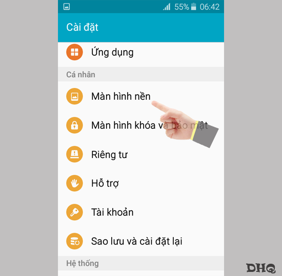 Chọn màn hình nền